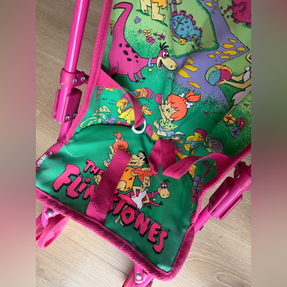 Vintage 1993 Sky Kids The Flintstones Toy Doll Stroller Pink 90s Nostalgia - Picture 6 of 12